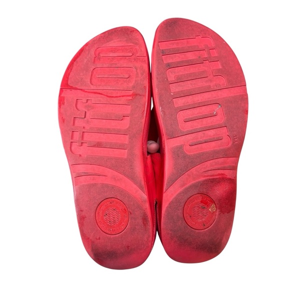 FitFlop Women's Walkstar toe-post Bright Red Sandals Sz 11 - Picture 5 of 8